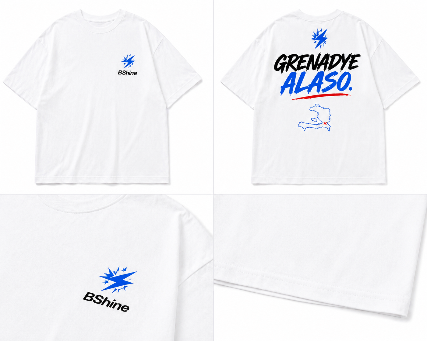 BShine “Grenadye Alaso” Oversized Tee – White