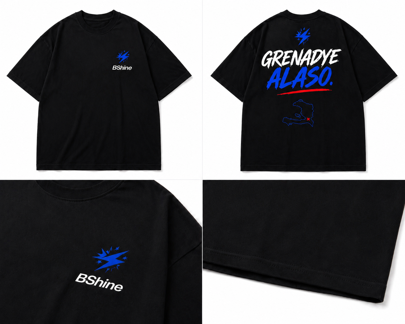 BShine “Grenadye Alaso” Oversized Tee – Black